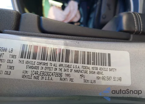 2016 Jeep Grand Cherokee Limited из США, поврежденный, VIN 1C4RJEBG3GC472696